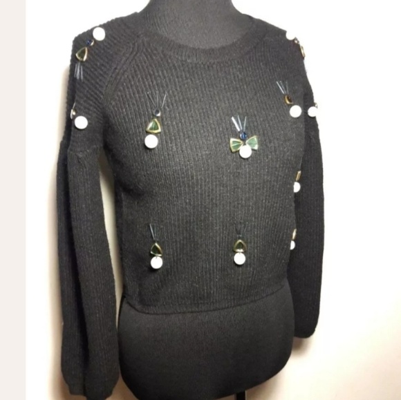 Toxic Style Size Small Black Cropped Sweater - Picture 1 of 8